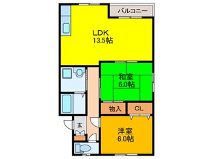 第６コーポ平野の物件間取画像